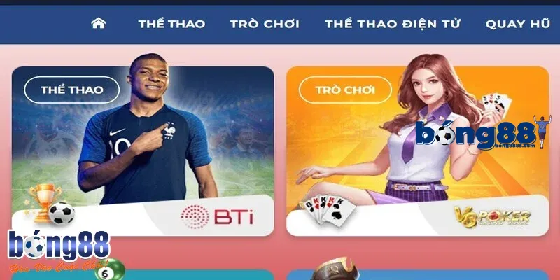 Sảnh đối tác Thể thao BONG88 uy tín